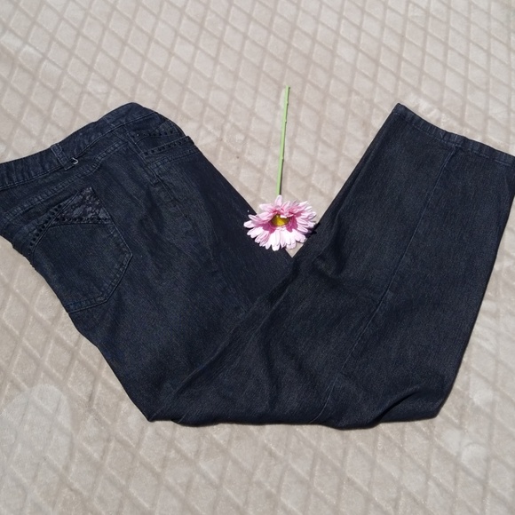 CJ Banks Black Studded Jeans - Picture 1 of 3